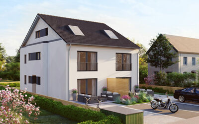 Neubau von Doppel-Haushälften in Wannweil
